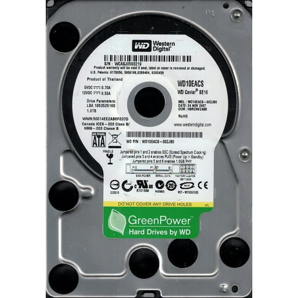 Western Digital 1TB SATA 3.5 Hard Drive DCM HARCHV2AAB WD10EACS-00ZJB0 Western Digital 1TB SATA 3.5 Hard Drive DCM HARCHV2AAB WD10EACS-00ZJB0